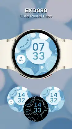EXD080: Cute Pastel Watch Face screenshot 1