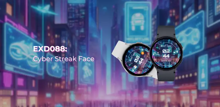 EXD088: Futuristic Watch Face — Android app banner