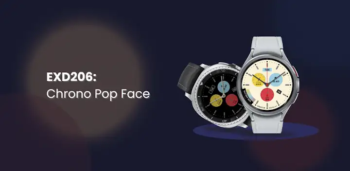 EXD206: Chrono Pop Watch Face — Android app banner