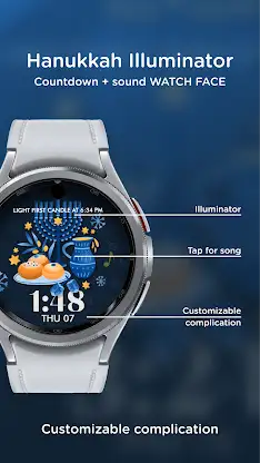 Hanukkah countdown watch face screenshot 2