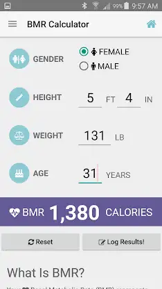 BMR Calculator & Tracker screenshot 1
