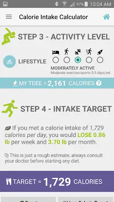 Diet Calories Start Calculator screenshot 2