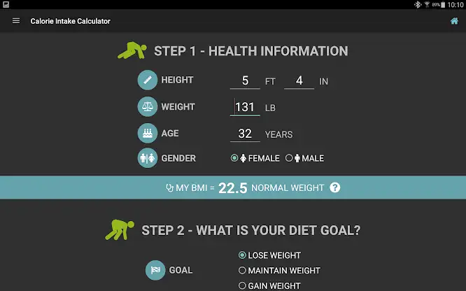 Diet Calories Start Calculator screenshot 14