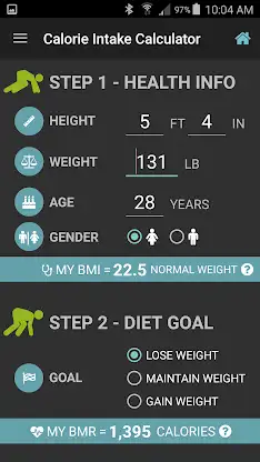 Diet Calories Start Calculator screenshot 6