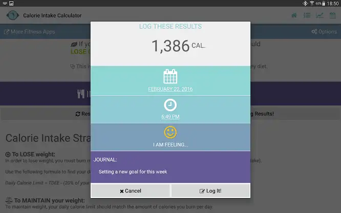 Diet Calories Start Calculator screenshot 12
