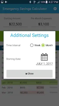 Emergency Savings Calculator screenshot 2