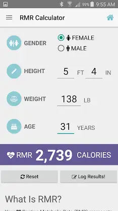RMR Calculator & Tracker screenshot 1