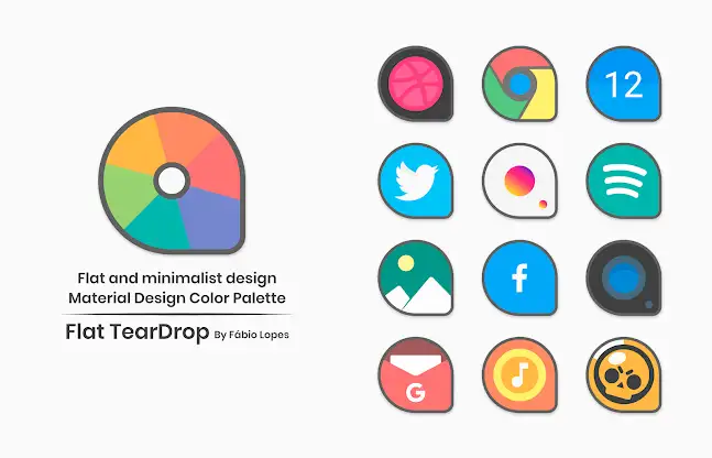 Flat TearDrop - Icon Pack screenshot 2