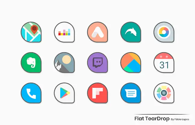 Flat TearDrop - Icon Pack screenshot 4