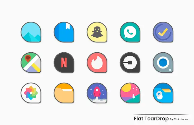 Flat TearDrop - Icon Pack screenshot 3
