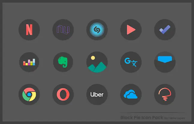 Black Pie - Icon Pack screenshot 5