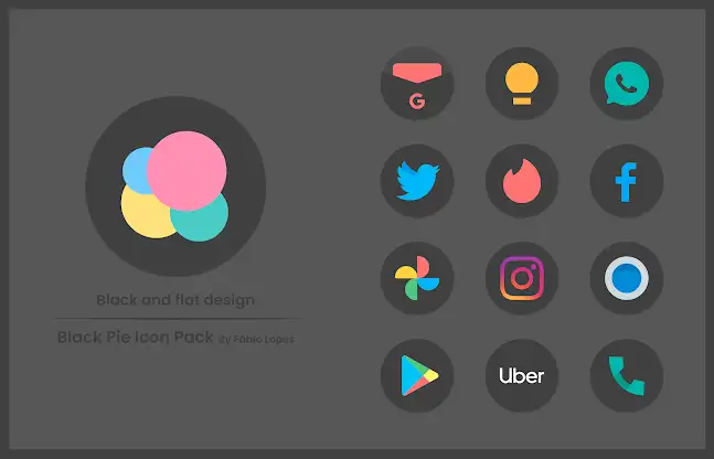 Black Pie - Icon Pack screenshot 4