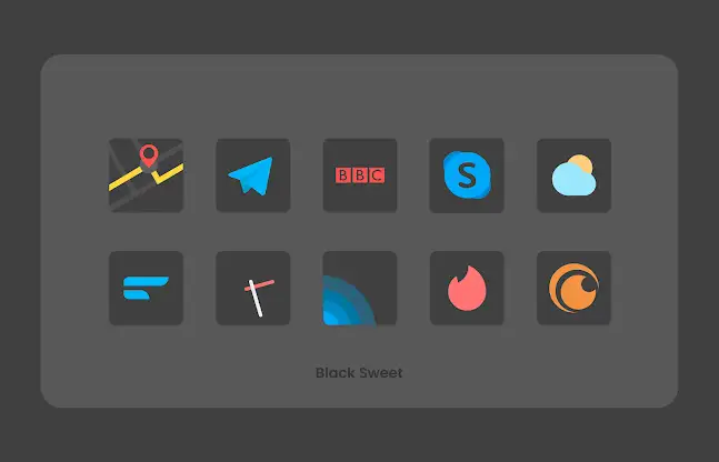 Black Sweet - Icon Pack screenshot 3