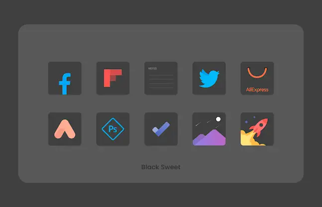 Black Sweet - Icon Pack screenshot 2