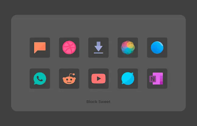 Black Sweet - Icon Pack screenshot 4