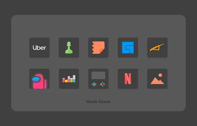 Black Sweet - Icon Pack screenshot 5