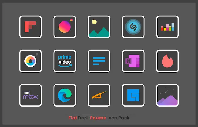 Flat Dark Square - Icon Pack screenshot 2
