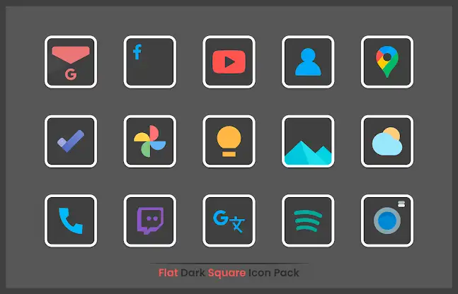 Flat Dark Square - Icon Pack screenshot 1