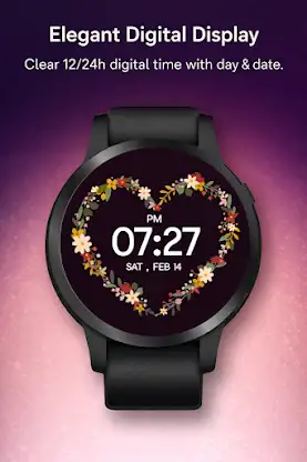 Floral Heart -Animated Wear OS screenshot 2