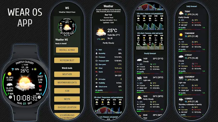 Weather watch face W5 screenshot 3