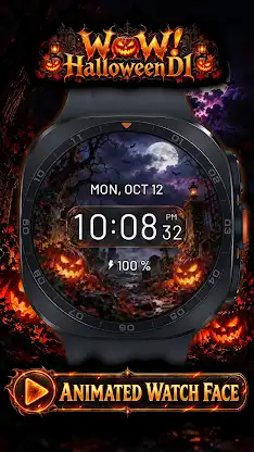 WOW! Halloween D1 Watch Face screenshot 1