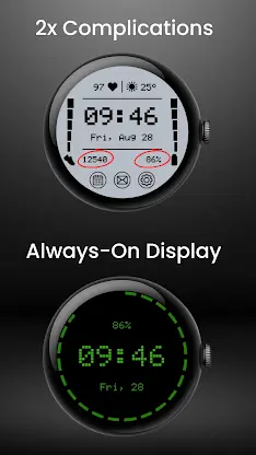 Retro LCD Watch Face: GL103 screenshot 5