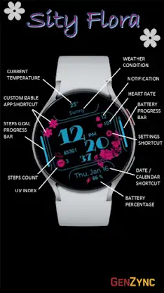 Sity Flora Digital Watch Face screenshot 4