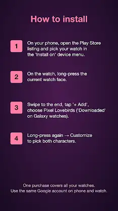 Pixel Lovebirds Watch Face screenshot 1
