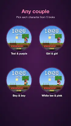 Pixel Lovebirds Watch Face screenshot 2