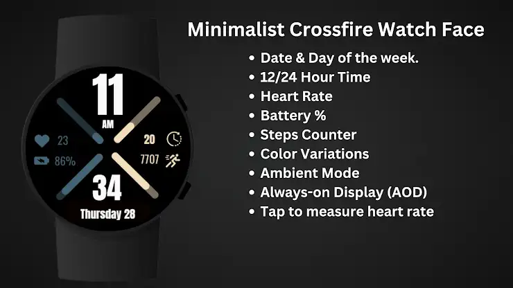 Minimalist Crossfire WatchFace screenshot 7