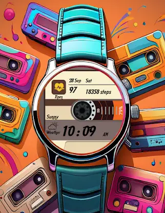 Cassette Wear OS Watch Face screenshot 4
