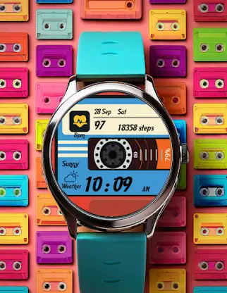 Cassette Wear OS Watch Face screenshot 6