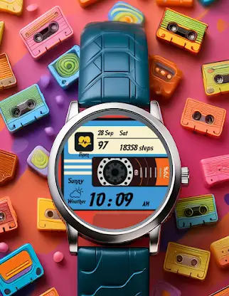 Cassette Wear OS Watch Face screenshot 5