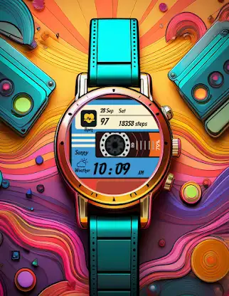 Cassette Wear OS Watch Face screenshot 1