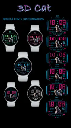 Cute 3D Cat Watch Face screenshot 5