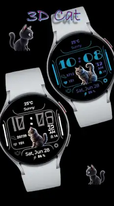 Cute 3D Cat Watch Face screenshot 2