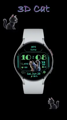 Cute 3D Cat Watch Face screenshot 3