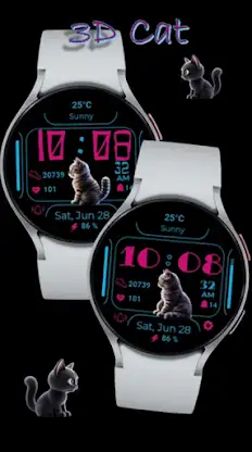 Cute 3D Cat Watch Face screenshot 1