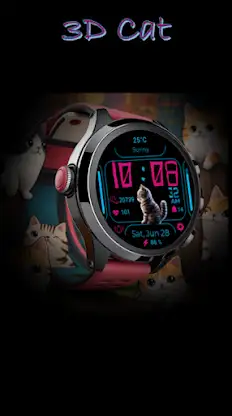 Cute 3D Cat Watch Face screenshot 7