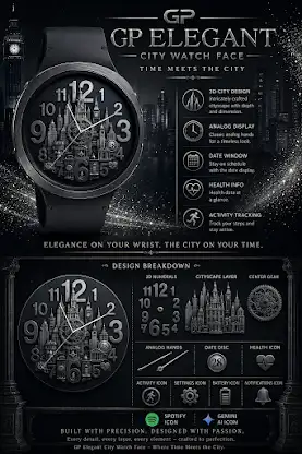 GP Elegant City Watch Face screenshot 2