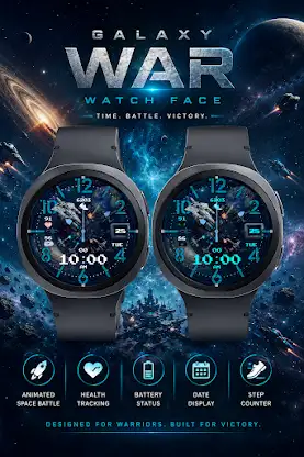 Galaxy War Wear OS Watch Face screenshot 4