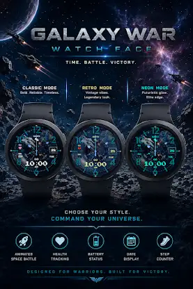 Galaxy War Wear OS Watch Face screenshot 5