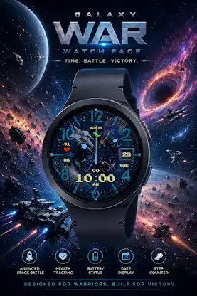 Galaxy War Wear OS Watch Face screenshot 3
