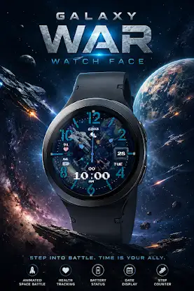 Galaxy War Wear OS Watch Face screenshot 2
