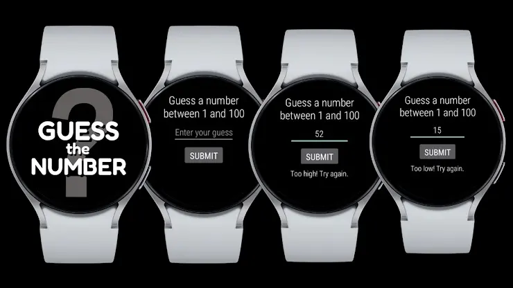 Guess the Number Wear OS Game screenshot 1