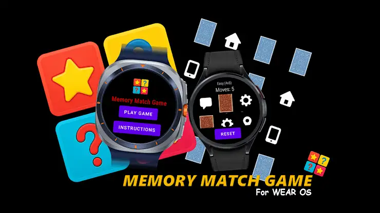 Memory Match Game for Wear OS screenshot 1