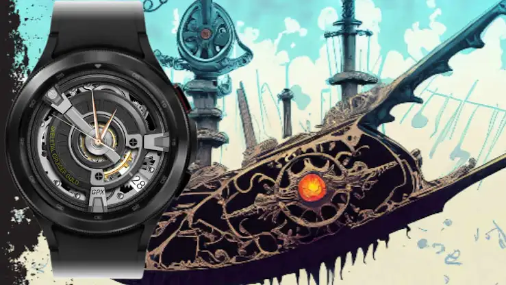 Skeletal Cruiser Gold Wear OS screenshot 4