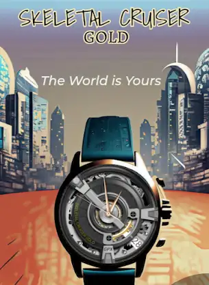 Skeletal Cruiser Gold Wear OS screenshot 2