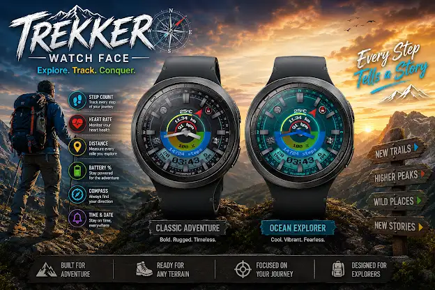 Trekker: Outdoor Watch Face screenshot 1