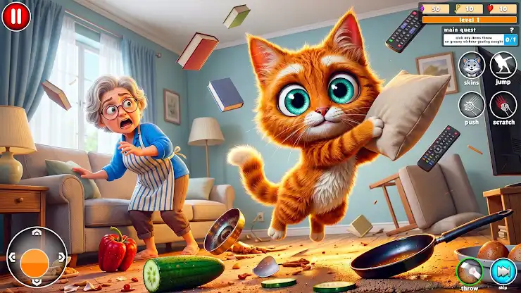Crazy Granny vs Naughty Cat 3D screenshot 6